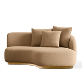 Como Curved Chaise Right | Sealed Teak Natural, Pebble Camel,