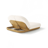 Como Double Sun Lounge | Sealed Teak Natural, Riviera Ivory,