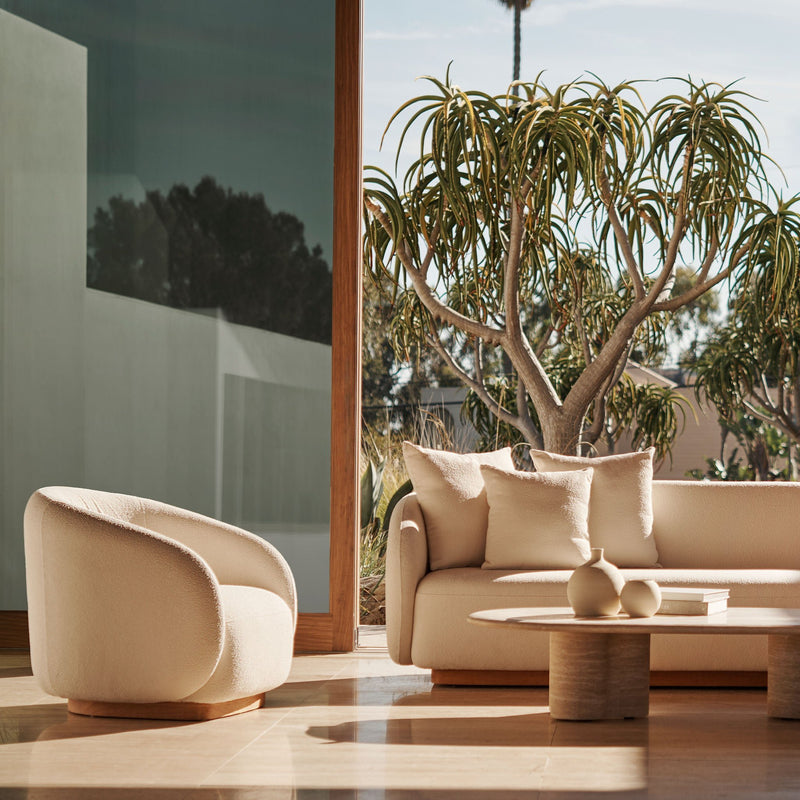 Como Lounge Chair | Sealed Teak Natural, Riviera Ivory,
