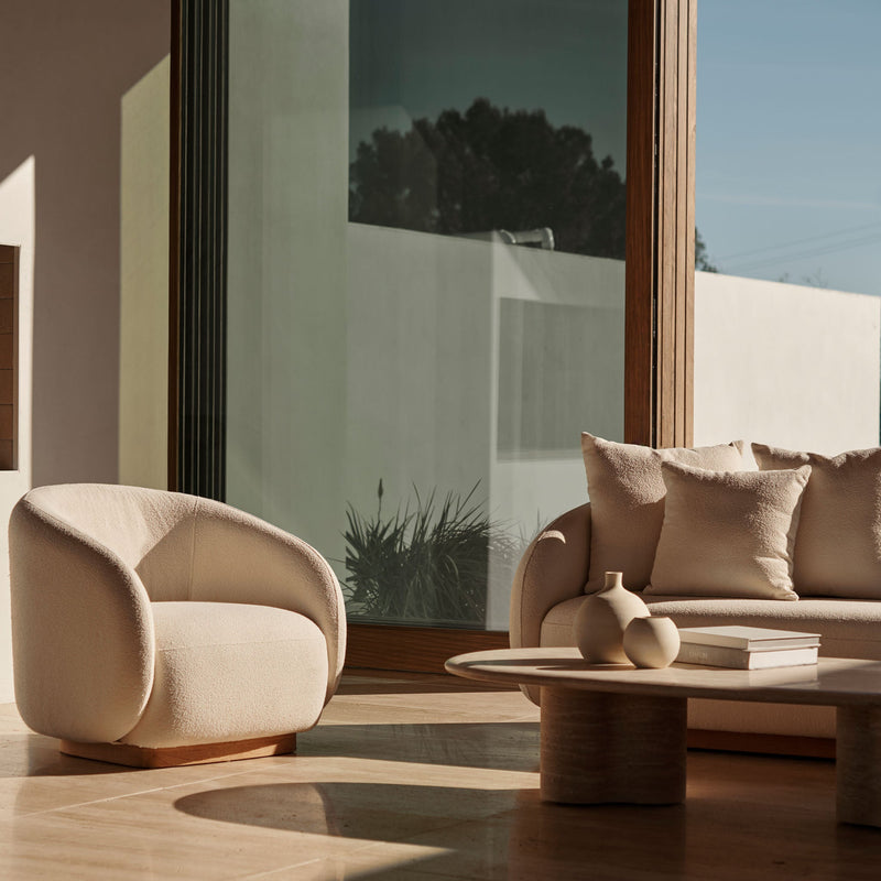 Como Lounge Chair | Sealed Teak Natural, Riviera Ivory,