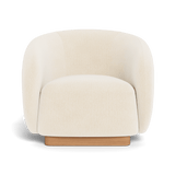 Como Swivel Lounge Chair | Sealed Teak Natural, Marley Parchment,