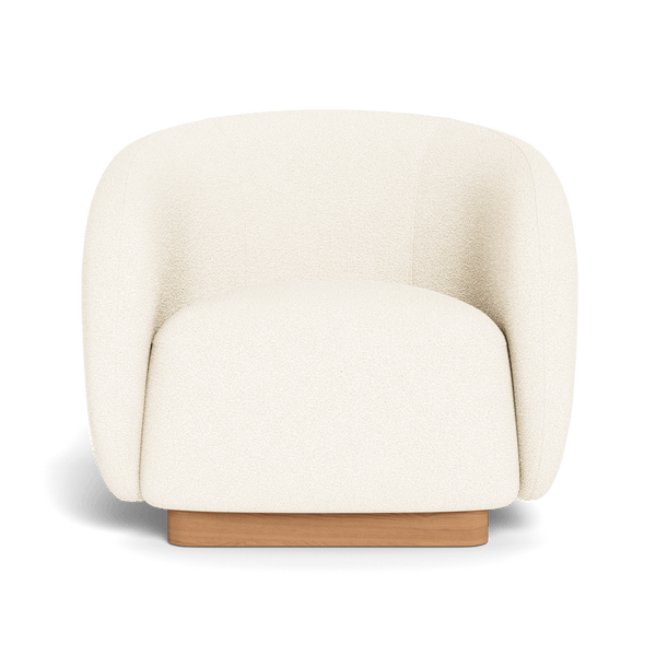 Como Swivel Lounge Chair | Sealed Teak Natural, Riviera Ivory,