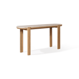Cove Teak Console | Teak Natural, Travertine Cream,