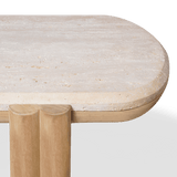 Cove Teak Console | Teak Natural, Travertine Cream,
