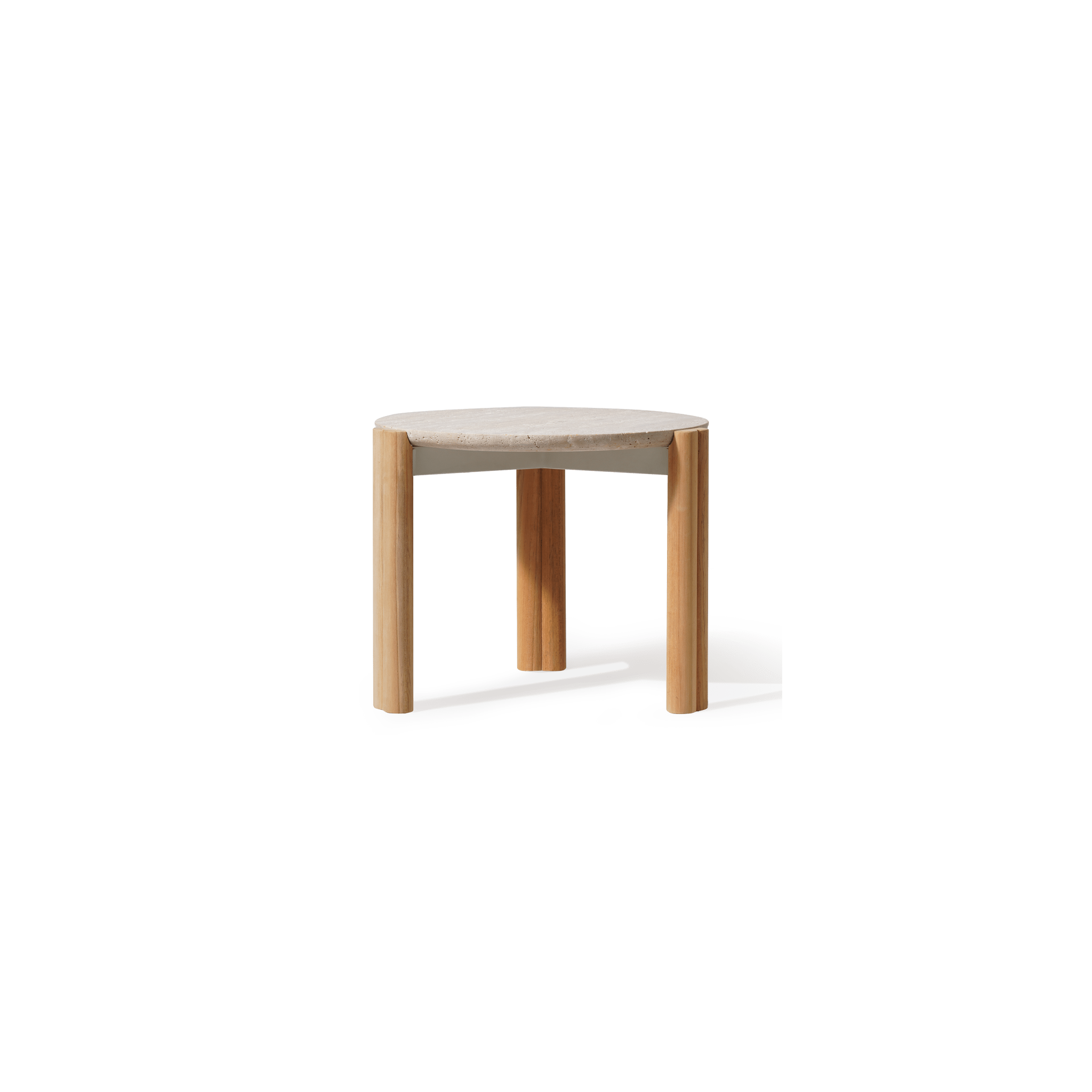 Cove Teak Round Side Table | Modern Sculptural Teak Outdoor Furniture ...