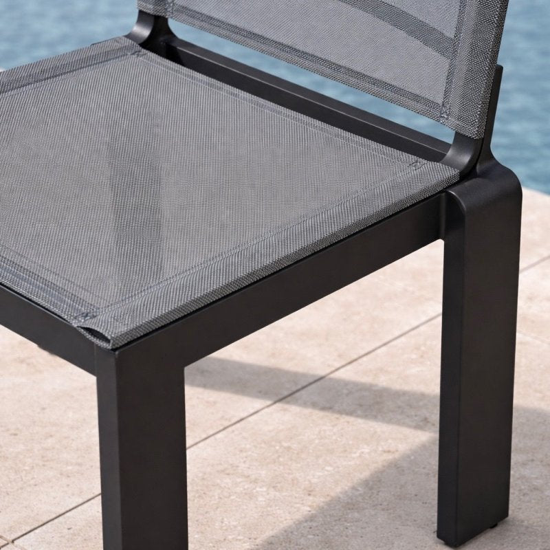 Forma Stacking Armless Dining Chair | Aluminum Asteroid, Batyline Silver,