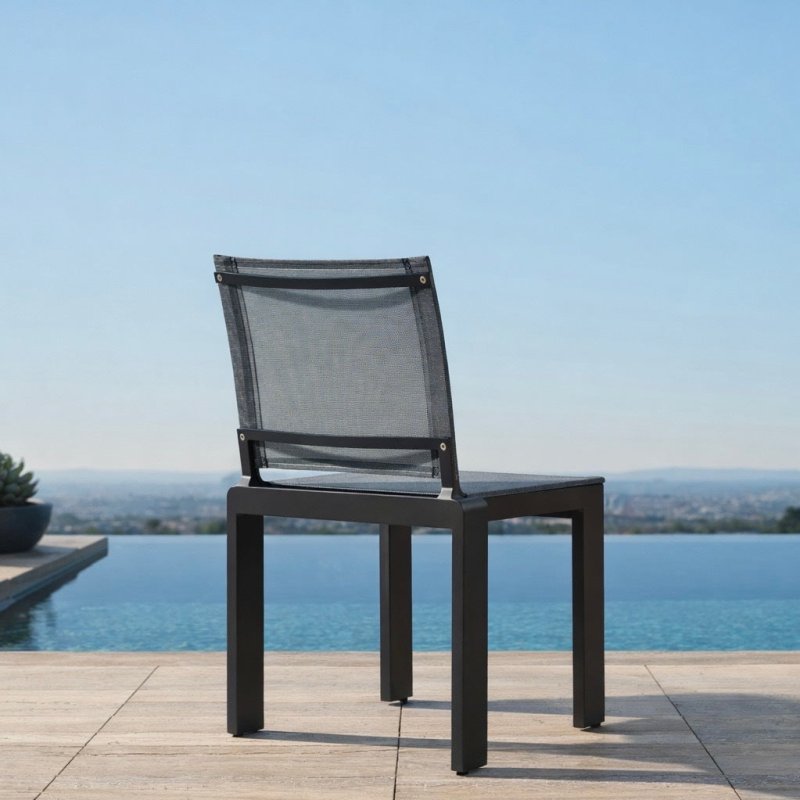 Forma Stacking Armless Dining Chair | Aluminum Asteroid, Batyline Silver,