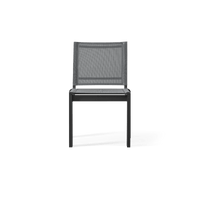 Forma Stacking Armless Dining Chair | Aluminum Asteroid, Batyline Silver,