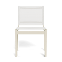 Forma Stacking Armless Dining Chair | Aluminum Bone, Batyline White,