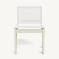 Forma Stacking Armless Dining Chair | Aluminum Bone, Batyline White,