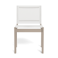 Forma Stacking Armless Dining Chair | Aluminum Taupe, Batyline White,