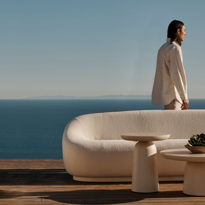 Gio 3 Seat Sofa | Aluminum Taupe, Riviera Ivory,