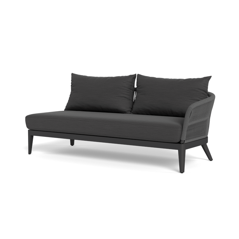 Hamilton 2 Seat 1 Arm Right | Aluminum Asteroid, Panama Grafito, Rope Dark Grey