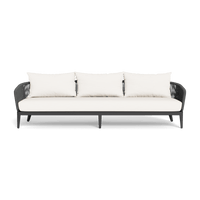 Hamilton 3 Seat Sofa | Aluminum Asteroid, Panama Blanco, Rope Dark Grey