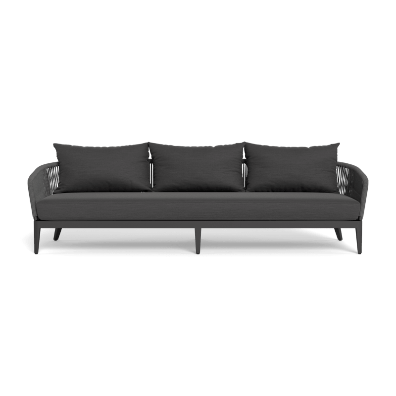 Hamilton 3 Seat Sofa | Aluminum Asteroid, Panama Grafito, Rope Dark Grey