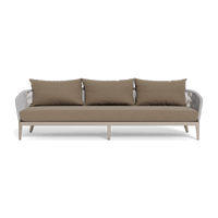 Hamilton 3 Seat Sofa | Aluminum Taupe, Panama Coco, Rope Light Grey