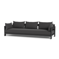 Hampton 3 Seat Sofa | Aluminum Asteroid, Panama Grafito, Batyline Silver