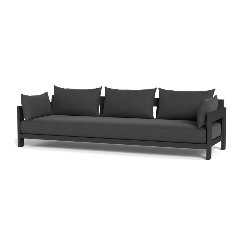 Hampton 3 Seat Sofa | Aluminum Asteroid, Panama Grafito, Batyline Silver