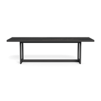 Hampton Dining Table 100" | Aluminum Asteroid, Laminam Noir,