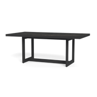 Hampton Dining Table 75" | Aluminum Asteroid, Laminam Noir,