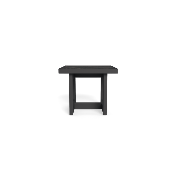 Hampton Side Table | Aluminum Asteroid, Laminam Noir,