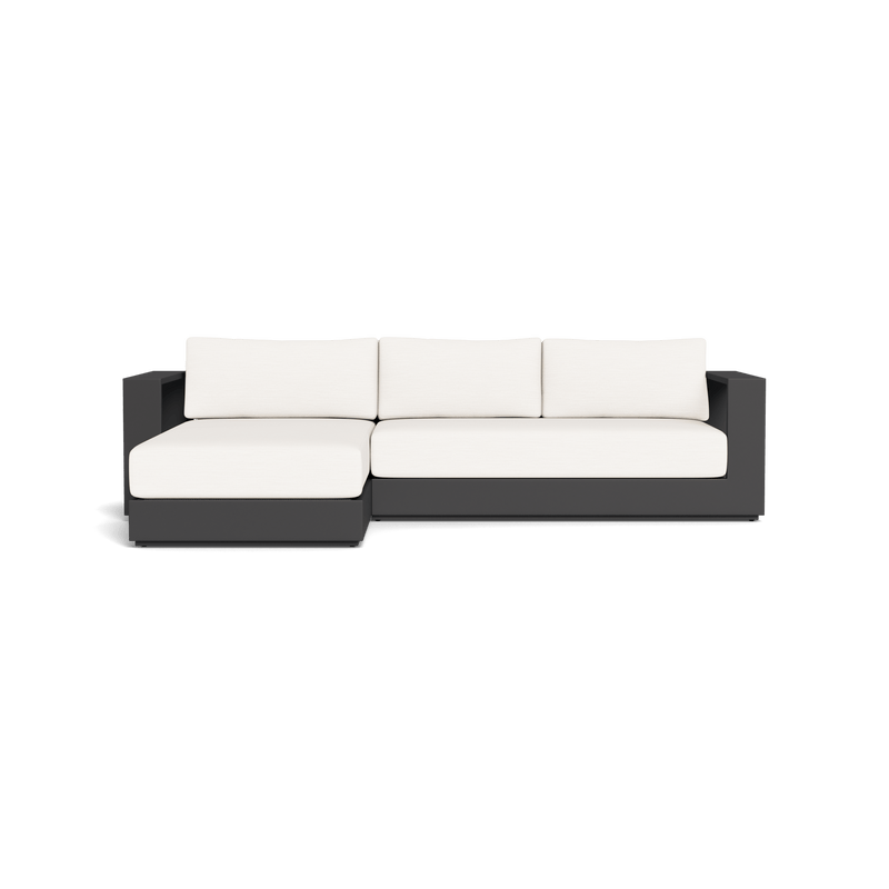 Hayman 2pc Sofa - Chaise Sectional Left | Aluminum Asteroid, Panama Blanco, Batyline Silver