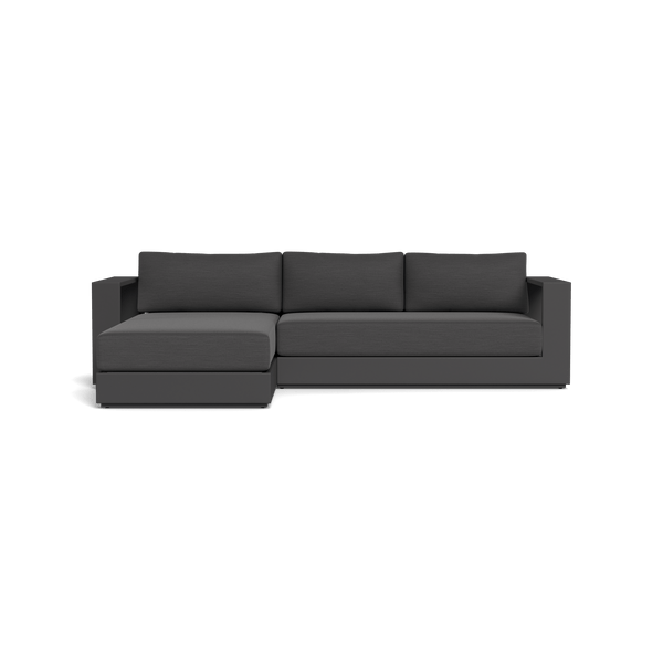 Hayman 2pc Sofa - Chaise Sectional Left | Aluminum Asteroid, Panama Grafito, Batyline Silver