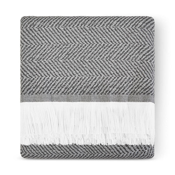 Herringbone Performance Throw | Pewter, ,