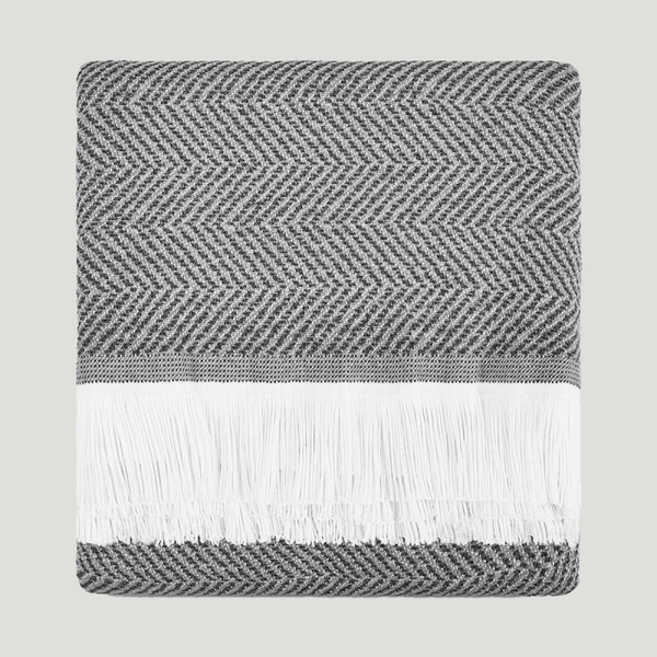 Herringbone Performance Throw | Pewter, ,