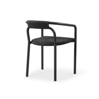 Leo Stacking Dining Chair | Aluminum Asteroid, Rope Dark Grey,