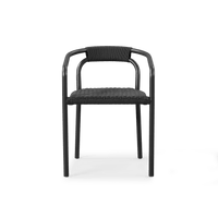 Leo Stacking Dining Chair | Aluminum Asteroid, Rope Dark Grey,