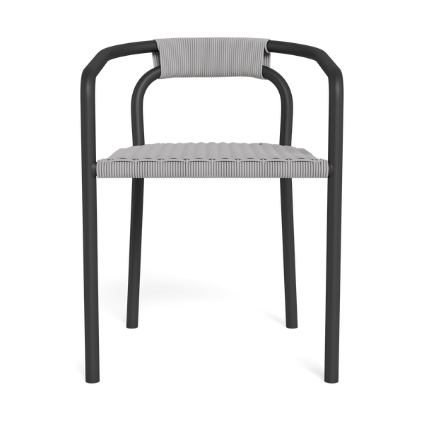 Leo Stacking Dining Chair | Aluminum Asteroid, Rope Light Grey,