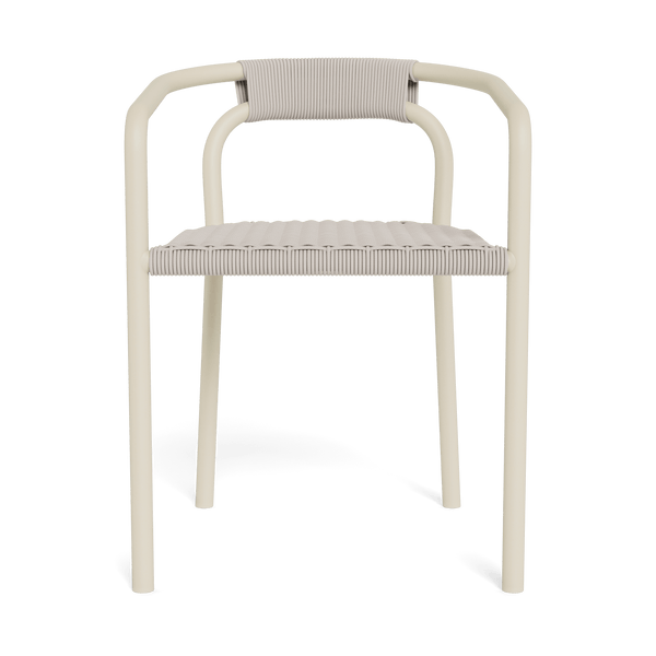 Leo Stacking Dining Chair | Aluminum Bone, Rope Shell,