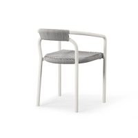 Leo Stacking Dining Chair | Aluminum White, Rope Light Grey,