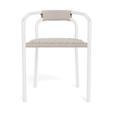 Leo Stacking Dining Chair | Aluminum White, Rope Shell,