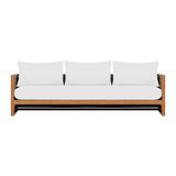 Louver 3 Seat Sofa | Teak Natural, Panama Marble, Batyline White
