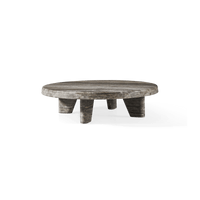 Lucca Round Coffee Table 47" | Travertine Grey, ,