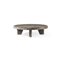 Lucca Round Coffee Table 47" | Travertine Grey, ,