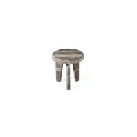Lucca Round Side Table | Travertine Grey, ,