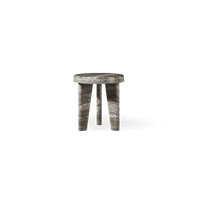 Lucca Round Side Table | Travertine Grey, ,
