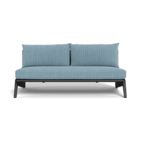 MLB Aluminum 2 Seat Armless Sofa