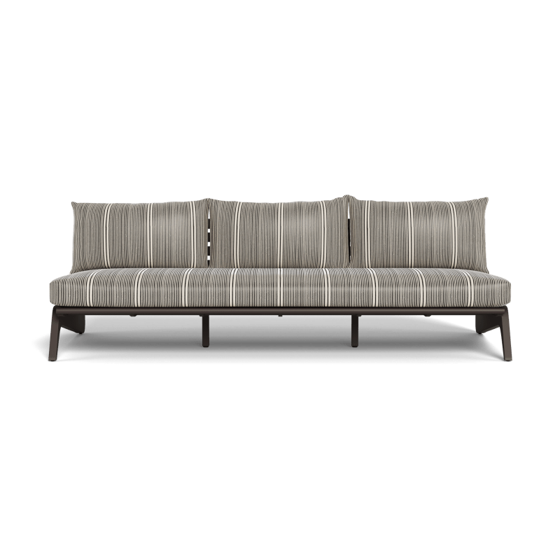 MLB Aluminum 3 Seat Armless Sofa