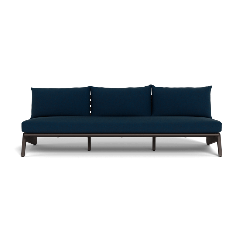 MLB Aluminum 3 Seat Armless Sofa