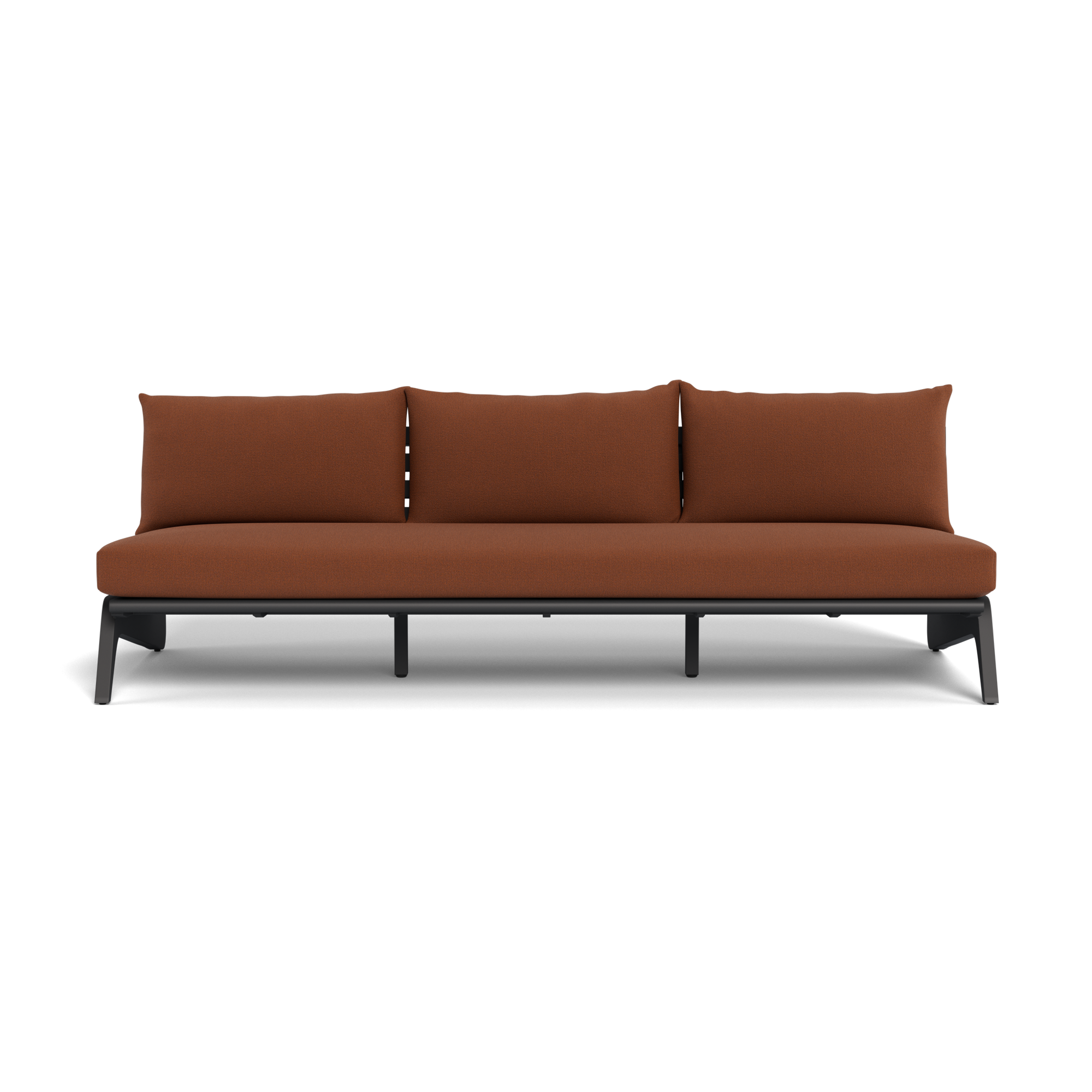 MLB Aluminum 3 Seat Armless Sofa