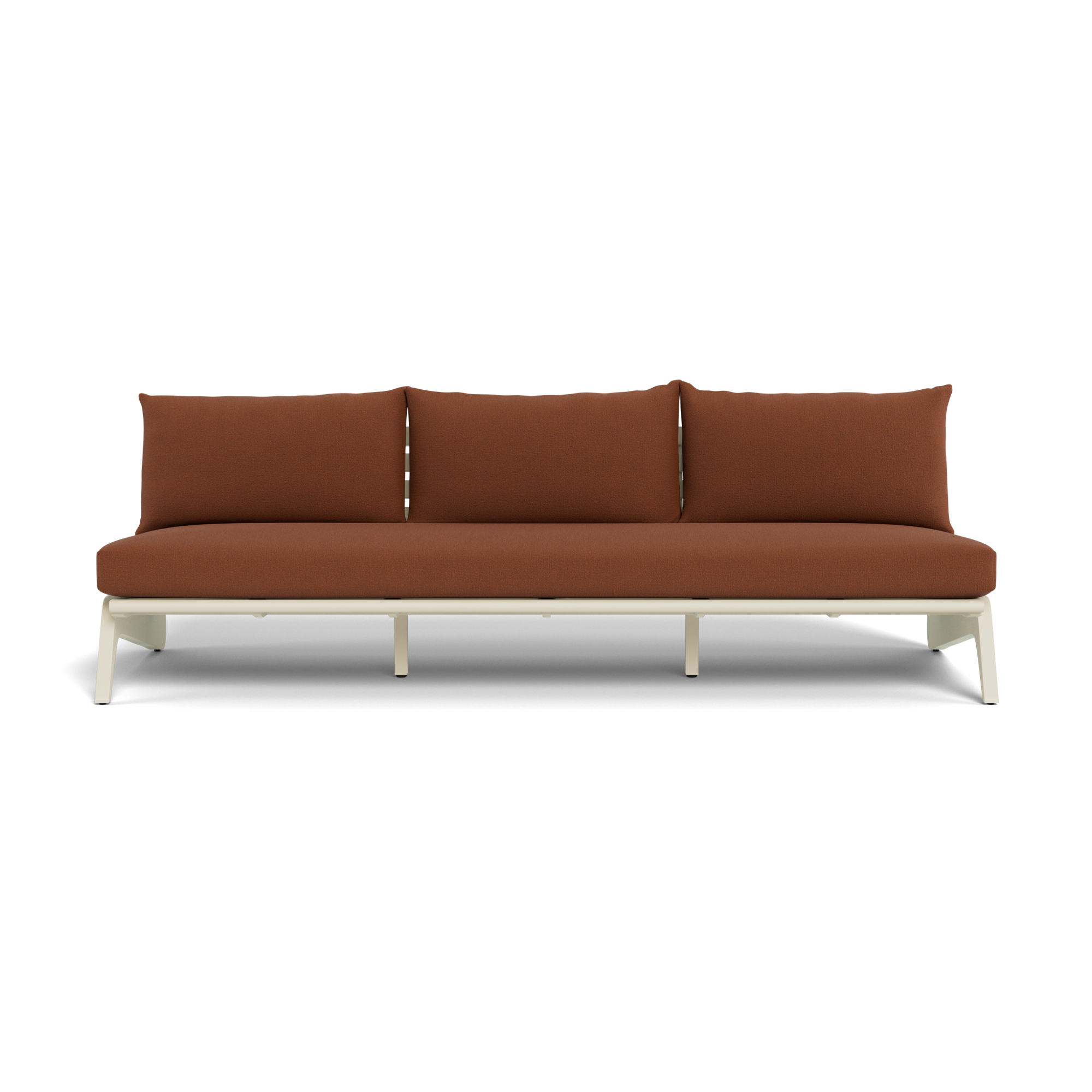 MLB Aluminum 3 Seat Armless Sofa