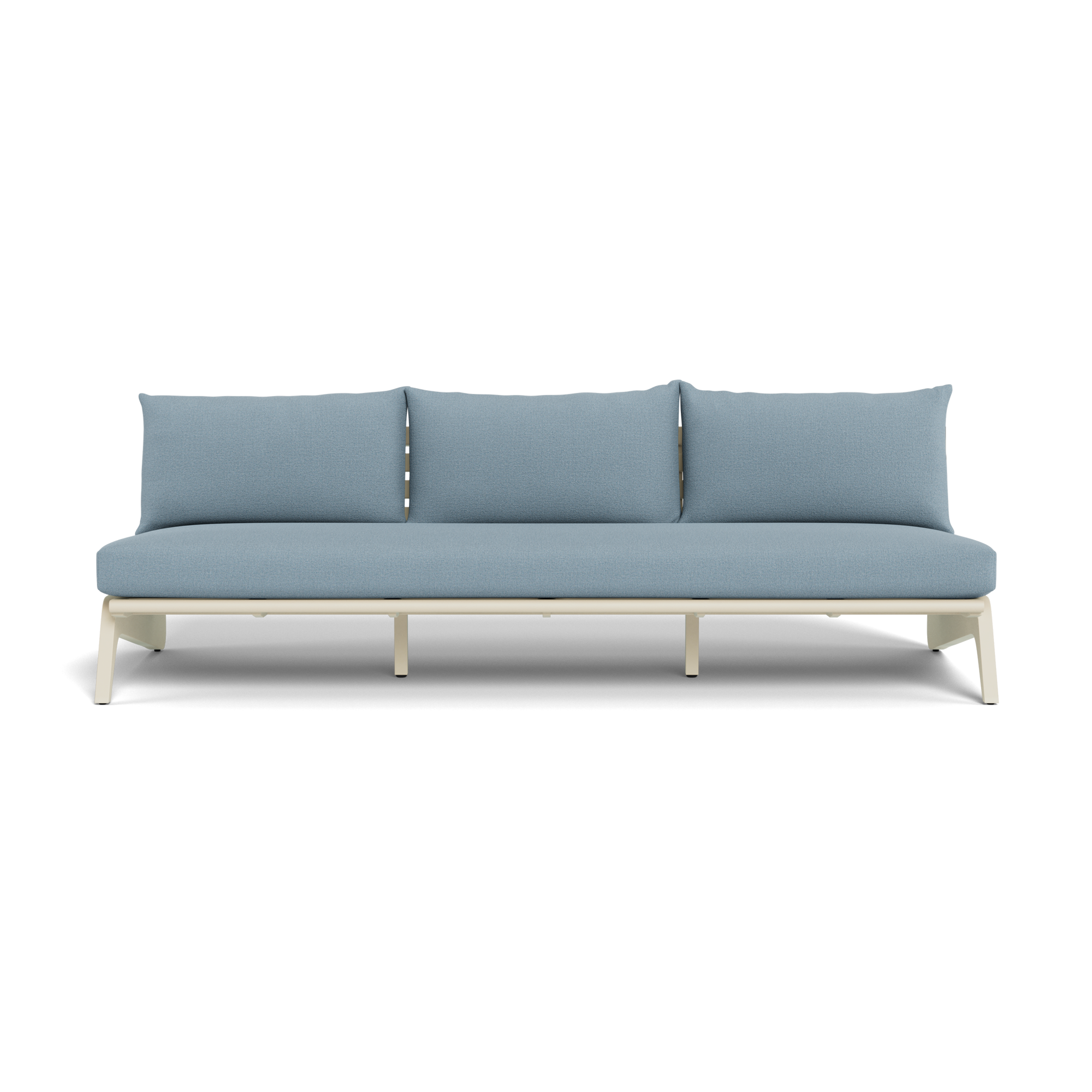 MLB Aluminum 3 Seat Armless Sofa