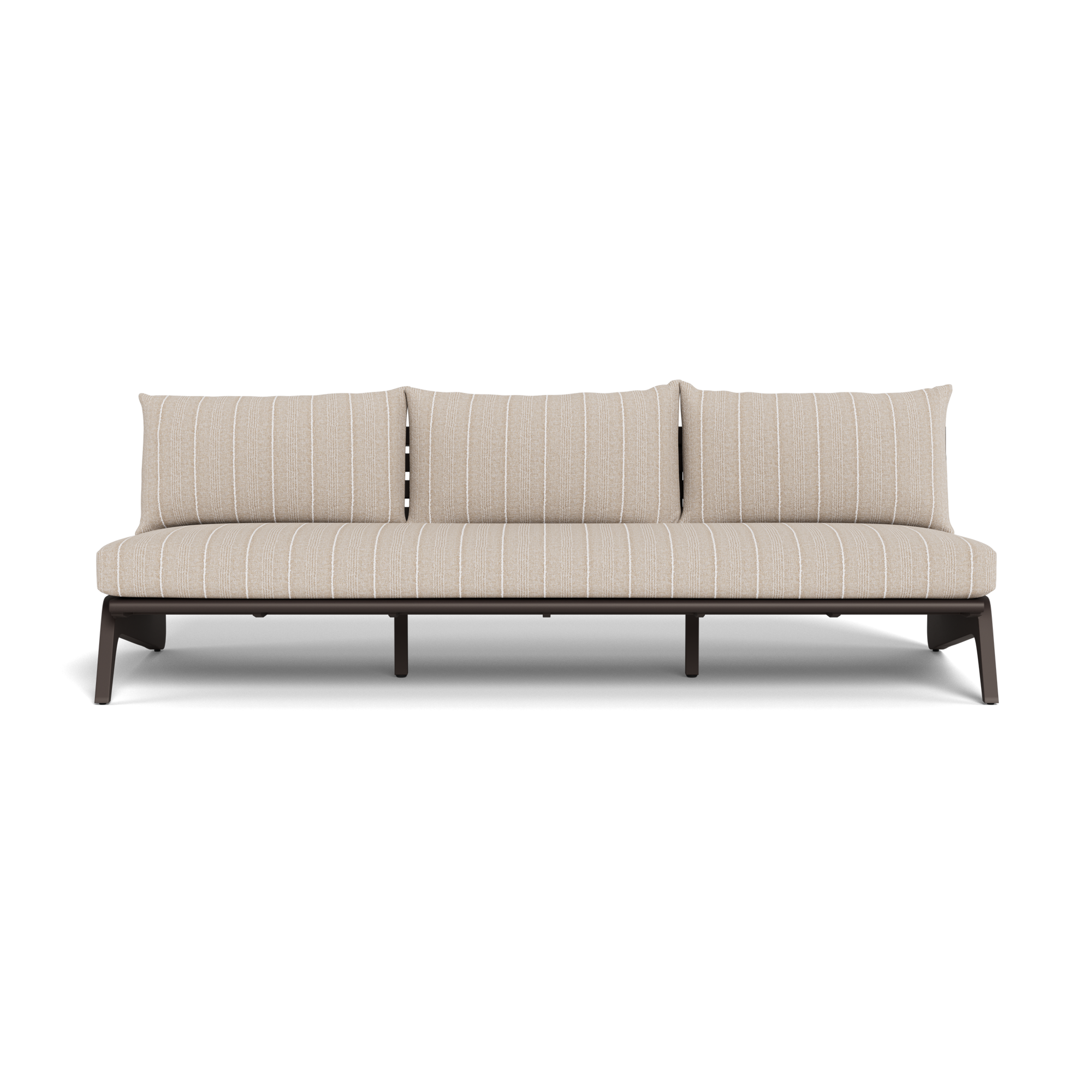 MLB Aluminum 3 Seat Armless Sofa