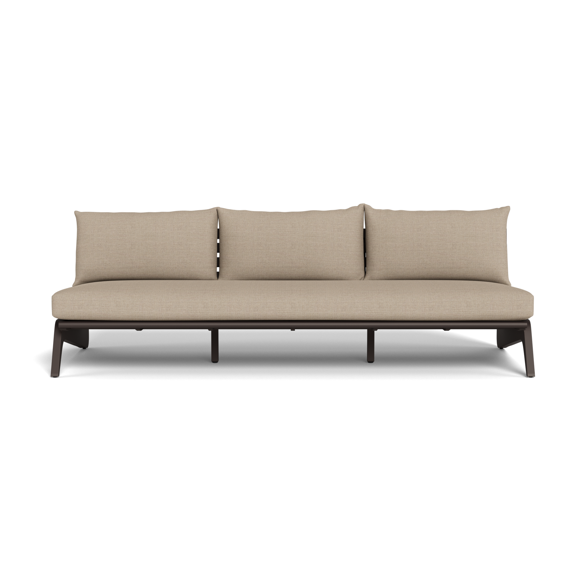 MLB Aluminum 3 Seat Armless Sofa