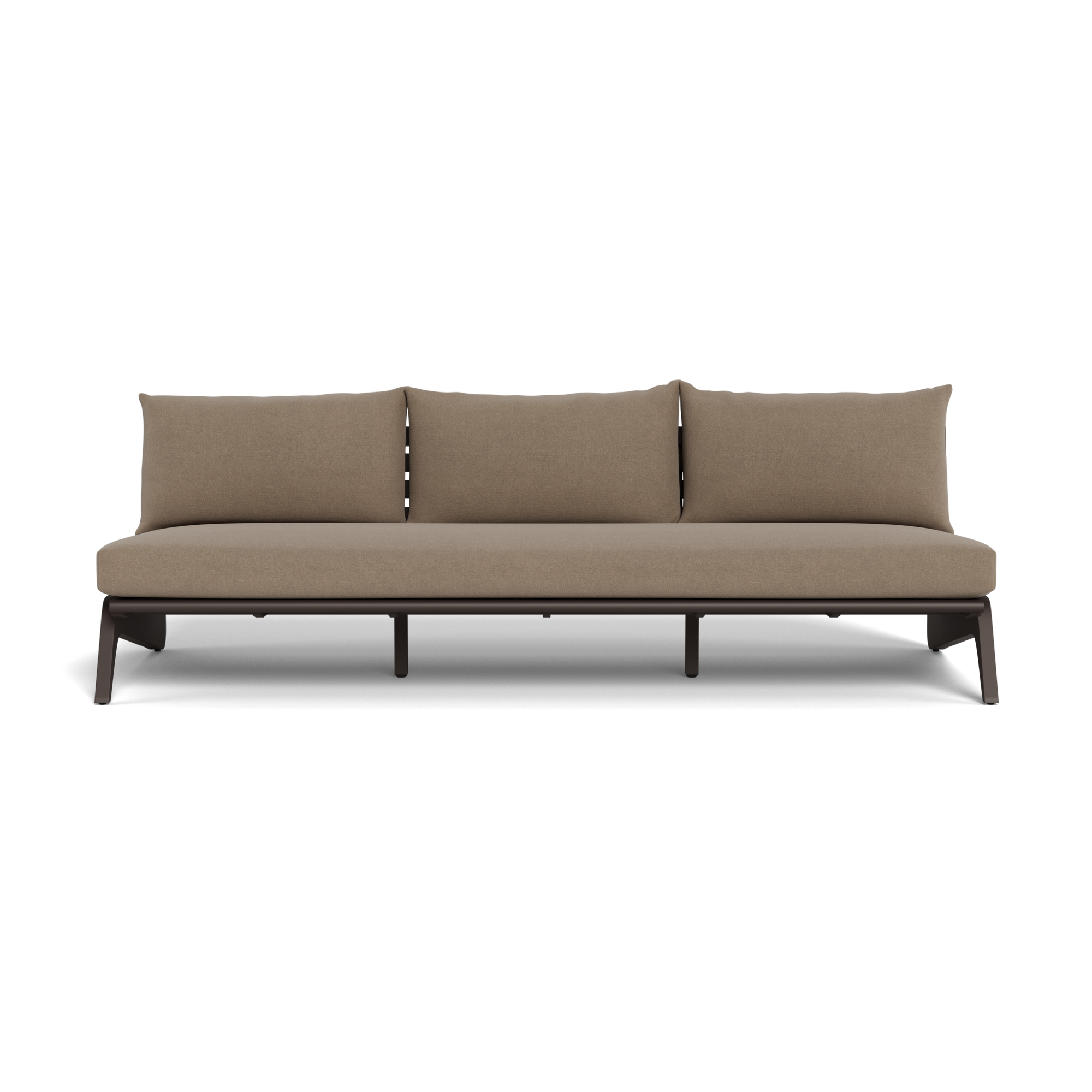 MLB Aluminum 3 Seat Armless Sofa