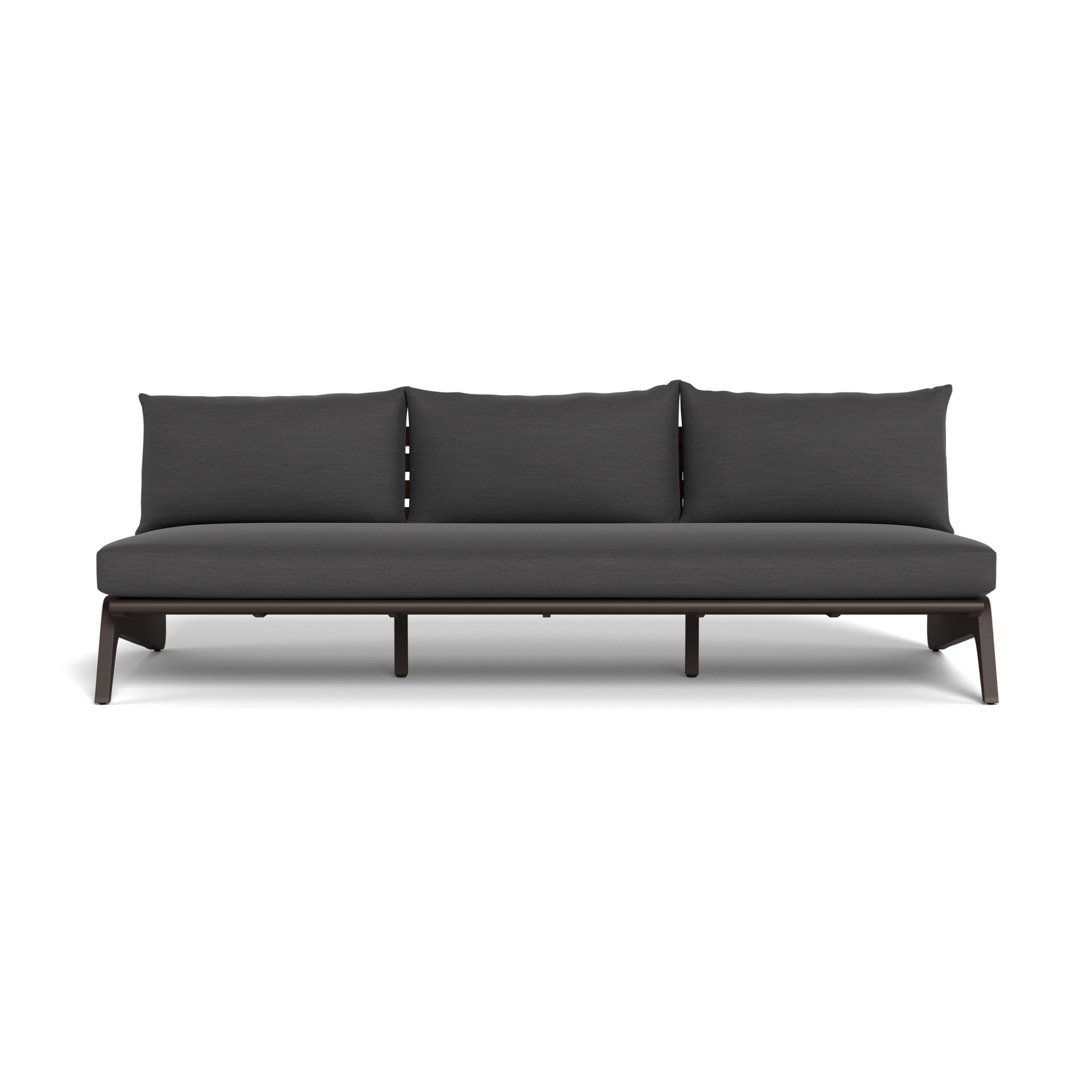 MLB Aluminum 3 Seat Armless Sofa